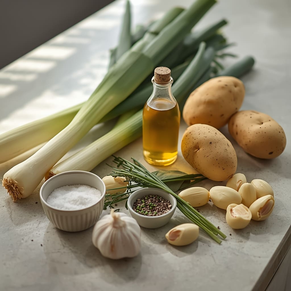 Vegan leek potato soup